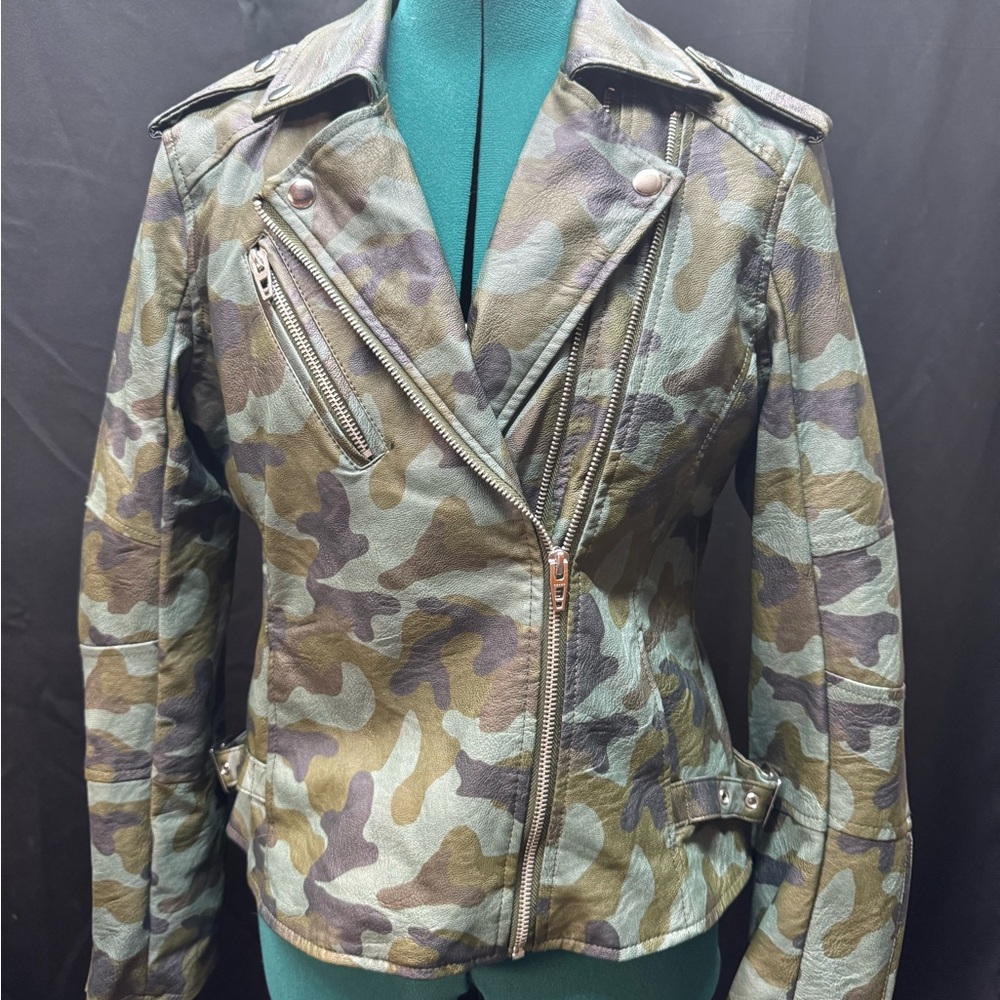 Colleen Lopez Camouflage Leather Jacket